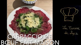 recette du carpaccio de boeuf fait maison [upl. by Anawyt]