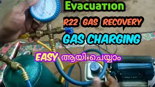 Evacuation Gas charging ഈസി ആയി ചെയ്യാം airconditioner airconditioning hvac airconditioning [upl. by Akoek388]