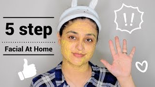 DIY Easy Facial At Home For a Glowy Flushed Skin— SPA AT HOME skinbrighteningfacial [upl. by Ellehcrad482]