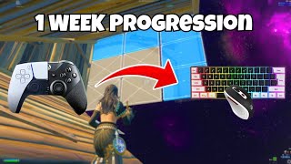 My 1 Week Fortnite Keyboard amp Mouse Progression Controllor to KBM insane [upl. by Brookhouse294]