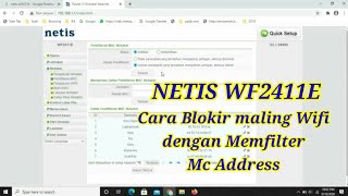 Netis wf2411e  cara memfilter wifi dengan MC Address [upl. by Kartis]