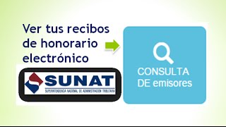 ver mis recibos por honorario electrónico EMITIDO  SUNAT [upl. by Steck]