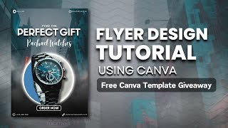 How to Design Stunning Watch Brand Flyer Design on Canva  Canva Flyer Tutorial [upl. by Angi847]