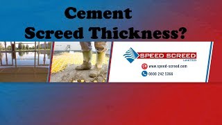 Cement Screed Thickness [upl. by Levania]