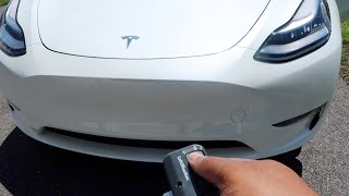 SUPER EASY HOW TO SET UP HOMELINK ON TESLA MODEL Y [upl. by Akilaz222]