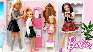 Barbie Dolls School Morning Routine  Dreamhouse Adventures Toys [upl. by Tilda]