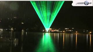 Laser show demonstration over a lake somewhere in Bavaria  Laserworld [upl. by Drhcir]