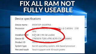 Fix All RAM Not Fully Usable in Windows 11  10  8  7  How To Make Installed ram full usable [upl. by Berky410]