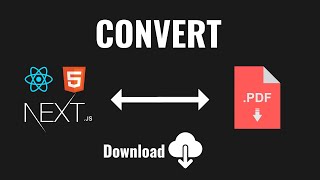 How To Convert HTML to PDF in React and Nextjs Easy Download Tutorial [upl. by Helse352]