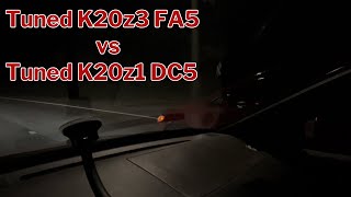 Tuned K20z1 DC5 vs Tuned K20z3 FA5 [upl. by Ardnaeed]