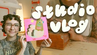 artist vlog 🌱 making mini ceramics painting so much creating [upl. by Aeniah]