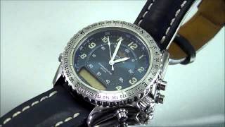 Mens Breitling Aeromarine Intruder Chronographe Reveil Quartz Wrist Watch A51035 6 [upl. by Oiramal]