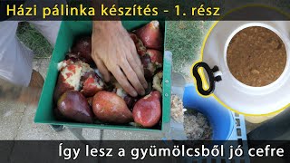 pálinkafőzés 1 rész  gyümölcs cefre készítés [upl. by Zoubek]