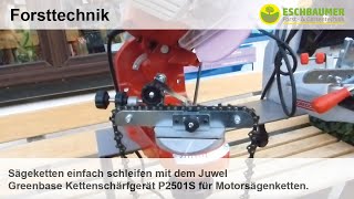 Sägeketten einfach schleifen mit dem Juwel Greenbase Kettenschärfgerät P2501S für Motorsägenketten [upl. by Penman]