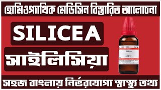 silicea 200 30 homeopathic medicine uses in bangla সাইলিসিয়া হোমিও  homeopathic bangla tutorial [upl. by Anerat]