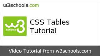 W3Schools CSS Tables Tutorial [upl. by Yuh184]