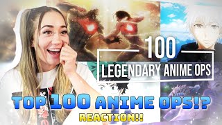 FIRST TIME REACTION to the TOP 100 LEGENDARY ANIME OPENINGS [upl. by Laws]