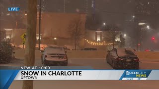 Snow begins to fall in Charlotte [upl. by Suiradel201]