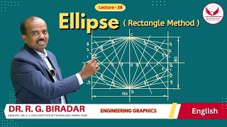 Ellipse Rectangle Method  Engineering Graphics Lecture 28 Engineering Drawing By DrRGBiradar [upl. by Xena114]