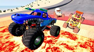 EL TORO ZOMBIE YETI Monster Jam VS broken bridge and lava Destruction Beamngdrive [upl. by Elyse289]