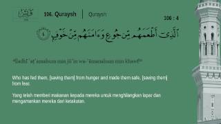 Juz Amma  106 Quraysh  Mishary Rashid Alafasy English Indonesian translation [upl. by Eimmas874]