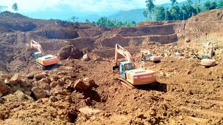 excavator Dump truck loading limoniteloading ore tambangnikel mining [upl. by Okiman]