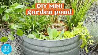 Easy DIY Garden Pond in a Bucket  Basics  Better Homes amp Gardens [upl. by Natsyrt]