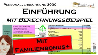 Einführung in die Personalverrechnung 2020  mit Familienbonus [upl. by Mcallister]