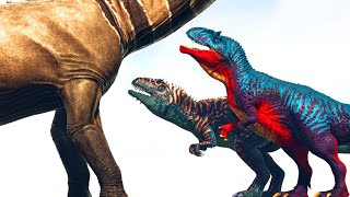 ARGENTINOSAURUS lvl1K vs GIGAS and TITANOSAUR  ARK Dino Battle [upl. by Oal]