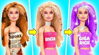 BROKE vs RICH vs GIGA RICH BARBIE  Extreme Beauty Doll Makeover  Dolls Come To Life by TeenVee [upl. by Lezti]