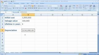 Finance in Excel 4  Calculate Straight Line Depreciation in Excel [upl. by Eirret744]