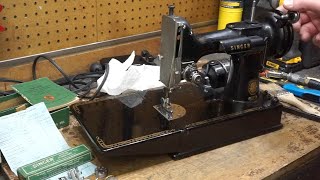 1954 Singer Featherweight 2211 step by step complete comprehensive service and cleaning [upl. by Trembly]