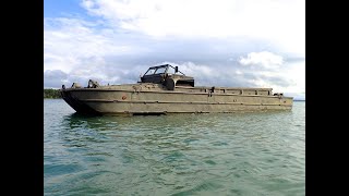 DUKW Amphibious Army Vehicle Truck Swimming in the Water Marines 2 of 2 [upl. by Aihcropal]