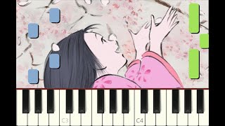 piano tutorial quotWARABE UTAquot from quotThe Tale of the Princess Kaguyaquot かぐや姫の物語 Ghibli 2013 [upl. by Aikkin229]