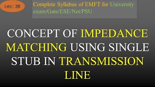 Concept of Impedance Matching using Single Stub in Transmission Line  EMFT  R K Classes  Lec 38 [upl. by Lucie]