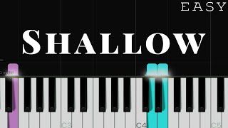 Shallow  Lady Gaga x Bradley Cooper A Star Is Born OST EASY Piano Tutorial [upl. by Petigny]