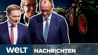 DEUTSCHLAND Bauern verschaukelt Nach Enthüllungen Nervosität vor Großdemo in Berlin  WELT Stream [upl. by Lavud220]