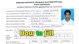 navodaya vidyalaya entrance exam 2023 class 6 navodaya online application 202223study certificate [upl. by Ingold808]