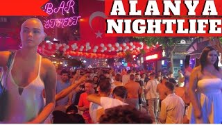 alanya nightlife walking tour july  alanya antalya turkey holiday  turkey travel 4k video [upl. by Anigriv]