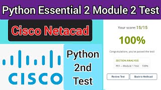 Cisco Python Essential Part 1 Module 2 Test Answers Cisco PE1 Module 2 Test cisco python [upl. by Prager]