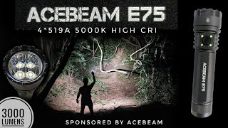 ACEBEAM E75 519A 5000K 3000lm amp Comparison with Convoy S21D SOFIRN IF25A SST20 Wurkkos TS25 519A [upl. by Uird479]