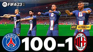 FIFA 23  MESSI RONALDO MBAPPE NEYMAR ALL STARS  PSG 100  1 AC MILAN [upl. by Halle735]