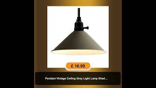 Pendant Vintage Ceiling Grey Light Lamp Shade Chandelier3170 [upl. by Annaik]