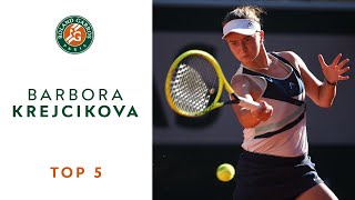 Barbora Krejcikova  Best Shots  TOP 5  RolandGarros [upl. by Keene]