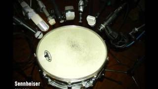 Snare Mic Comparison  Sm57Sm58TLM102D12D190MD421MA201FetM160M201 Ludwig Supraphonic 14x5 [upl. by Hareenum]