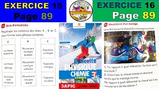 Exercices 15 et 16 Page 88 et 89 du MANUEL ETINCELLE3èmeAC Mouvement et Repos et Vitesse moyenne [upl. by Ritter349]