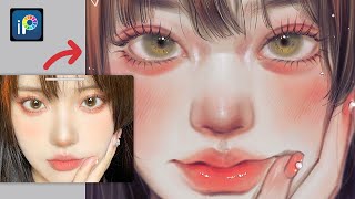 Drawing face in ibisPaintx Speedpaint🎨 [upl. by Nellie]