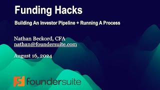 FUNDING HACKS How to build an investor list get intros run a process and close your round faster [upl. by Kcinnay]