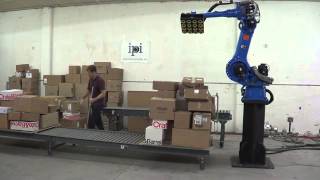 YASKAWA Motoman robot  depalletizing randomcases with perception from Industrial Perception Inc [upl. by Stranger]