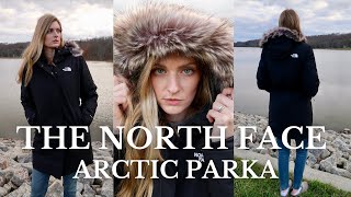 THE NORTH FACE  ARCTIC PARKA  FAUX FUR HOOD  REVIEW  TRY ON  JESS MCAFOOSE [upl. by Acirat]